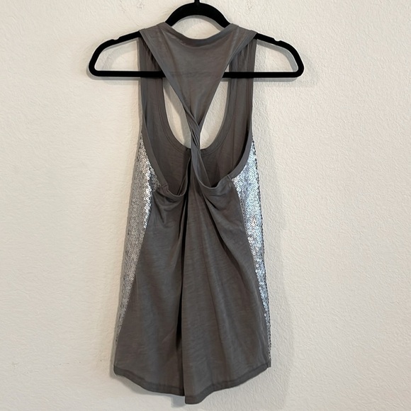 Rachel Roy Women’s Tank Top Large Gray Silver 100% Cotton Contemporary Sequin - Picture 6 of 13